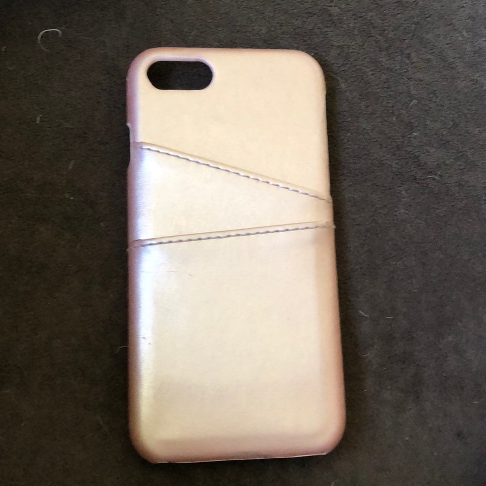 iPhone 7 pink leather credit card case